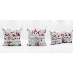 Vánoční potah na polštář - skřítci na saních