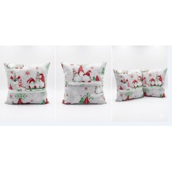 Vánoční potah na polštář - skřítci na saních