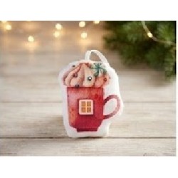 Vánoční ozdoba - hrníček s okýnkem